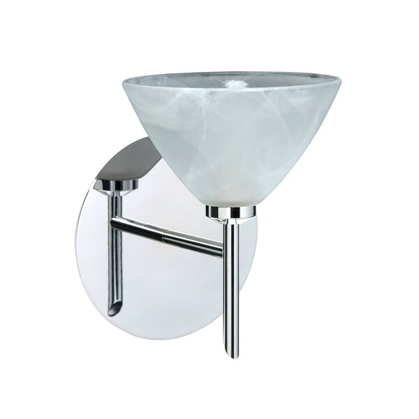 Besa Lighting Domi Mini Sconce, Marble, Chrome Finish, 1x5W LED 1SW-174352-LED-CR - main